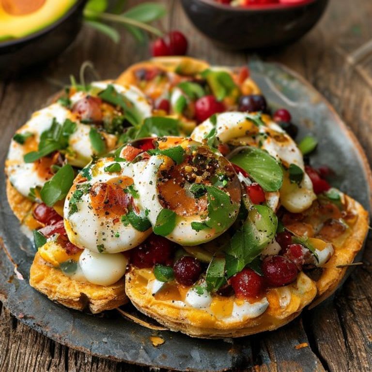 Tostadas de maíz horneadas con aguacate y huevo duro