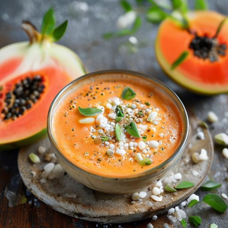 Smoothie de papaya, linaza y agua de coco