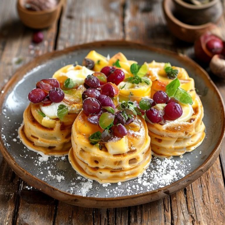 Waffles de camote y harina integral caseros
