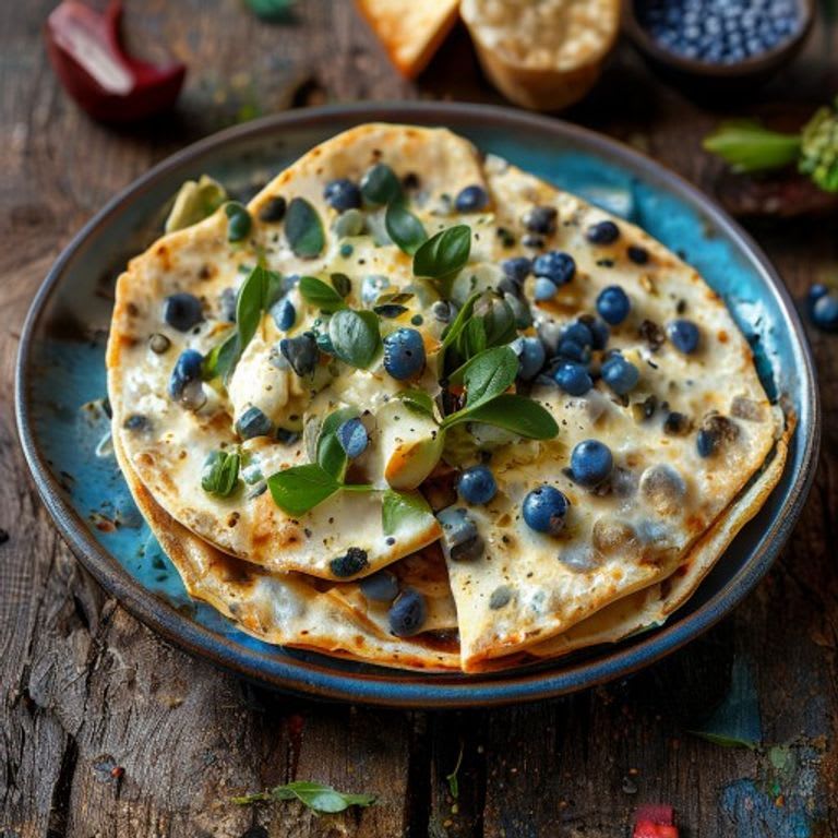Enfrijoladas de maíz azul con queso panela