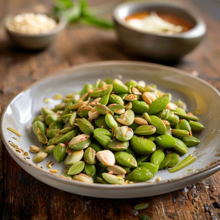 Ejotes salteados con almendra fileteada y ajo dorado