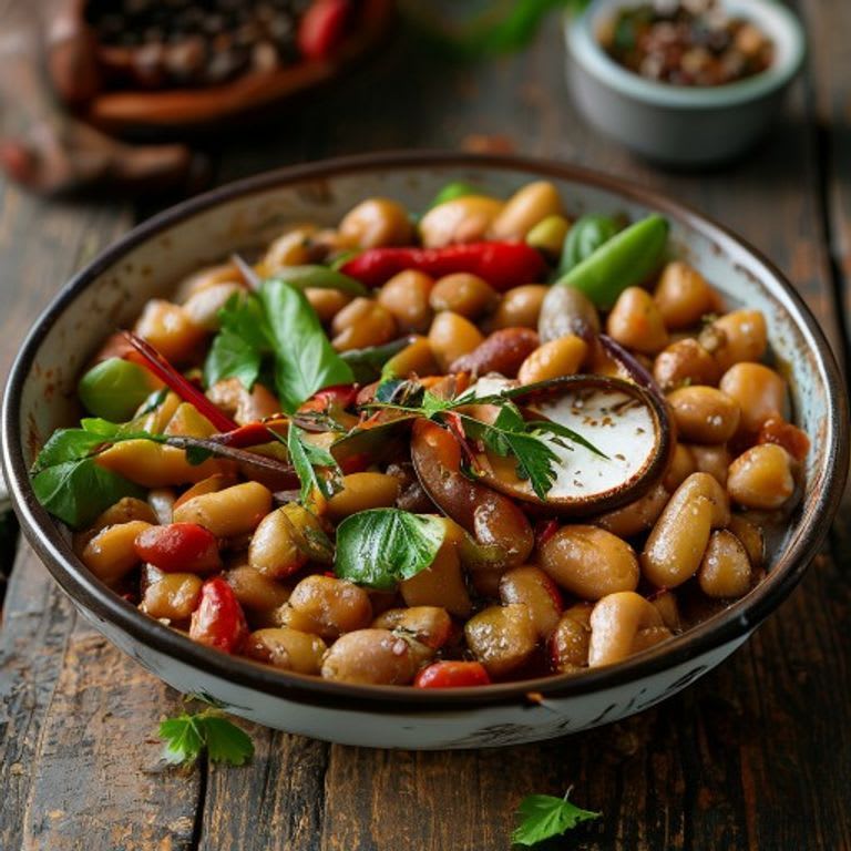 Frijoles de la olla con xoconostle y chile de árbol
