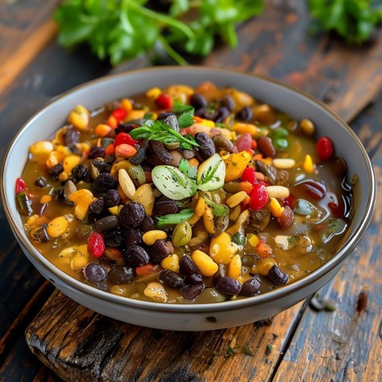 Frijoles refritos con caldo de verduras
