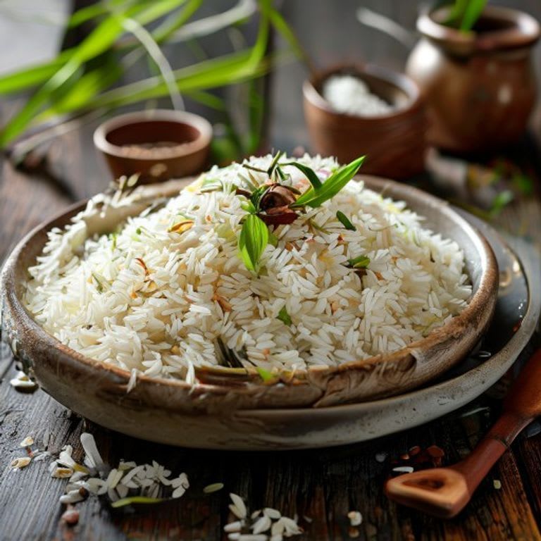Arroz jazmín integral al vapor con coco