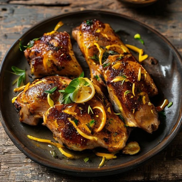 Muslo de pollo al horno con cúrcuma