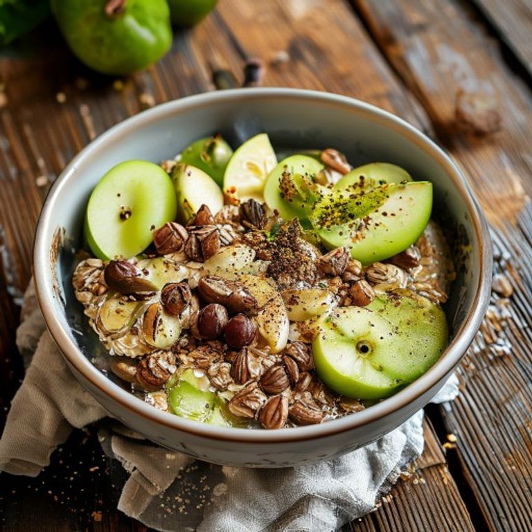 Avena nocturna con manzana verde y canela
