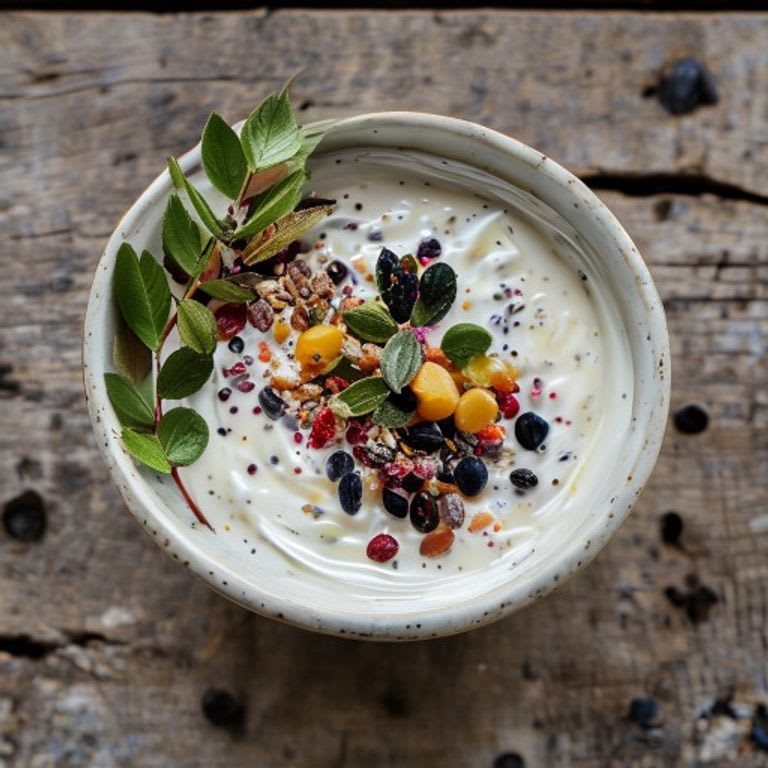 Yogur griego con granola artesanal de amaranto