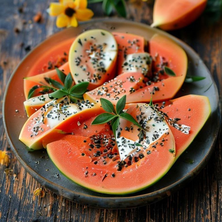 Papaya con Requesón y Semillas de Girasol