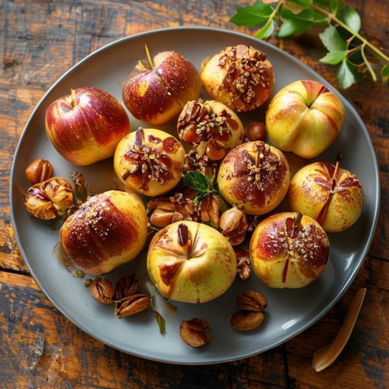 Manzanas horneadas con canela y nueces troceadas