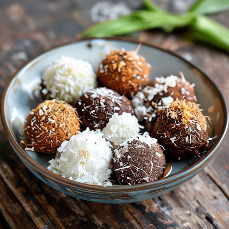 Trufas de dátil y coco rallado sin azúcar añadida