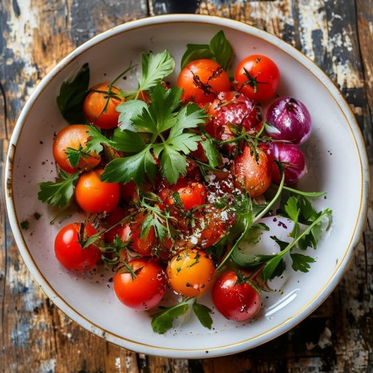 Ensalada de Jitomate con Cebolla Morada y Cilantro