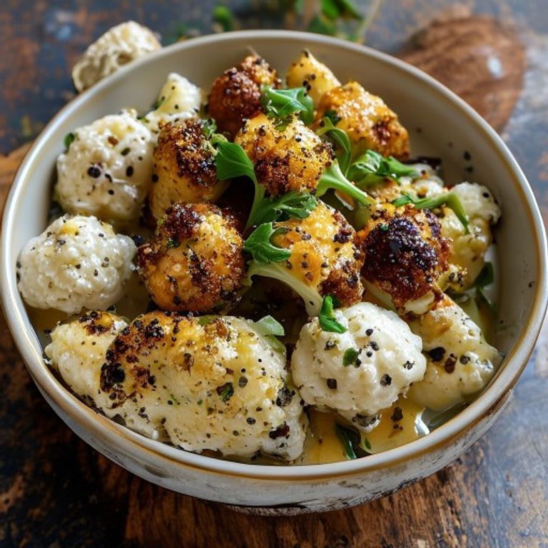 Puré de coliflor con ajo asado y pimienta