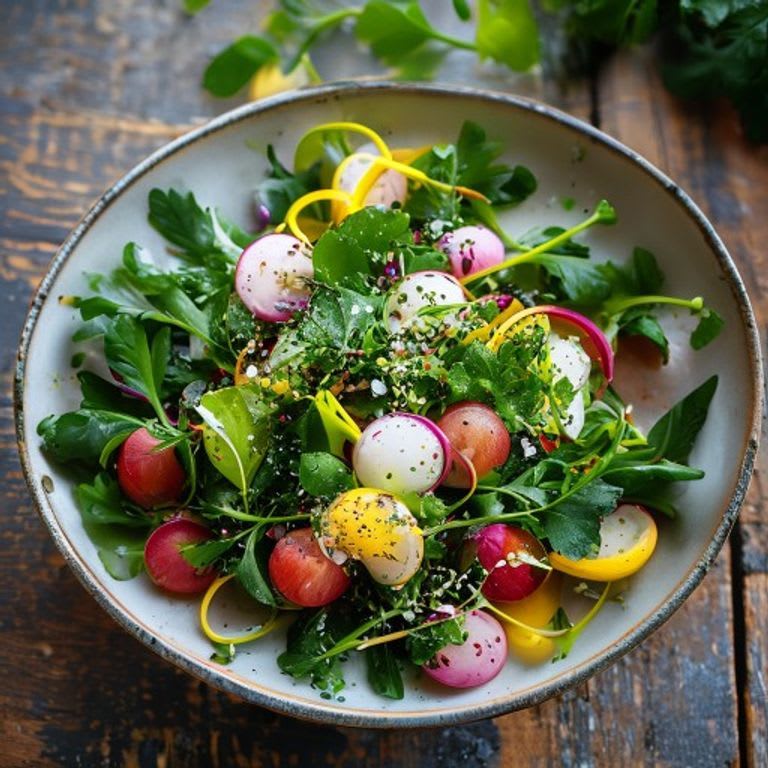 Ensalada de berros con rabanitos y limón