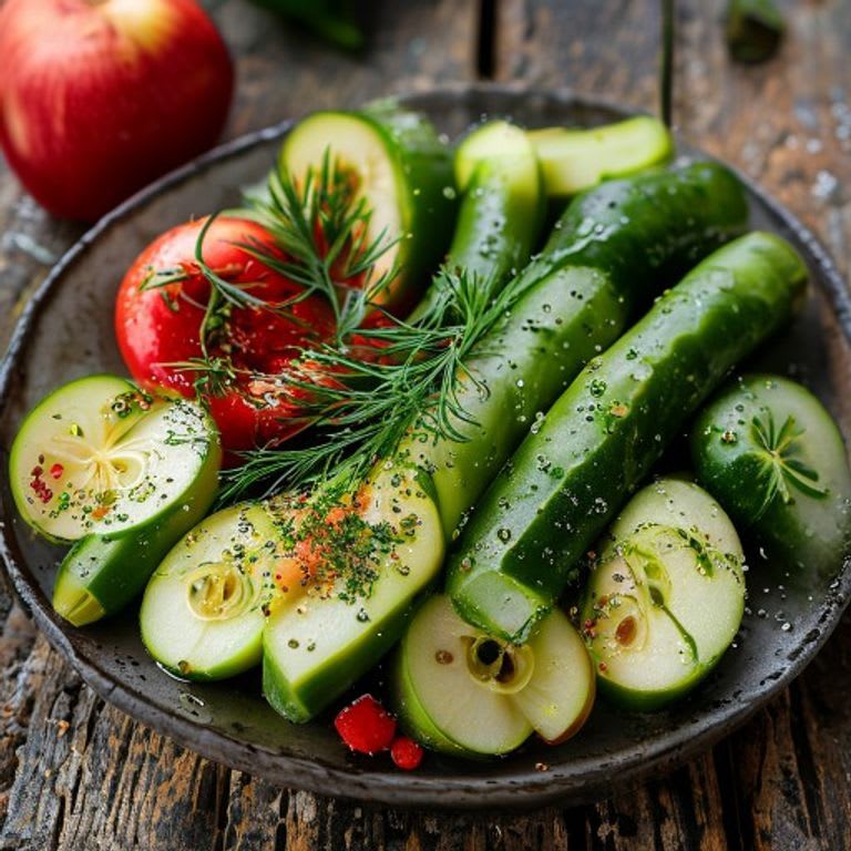 Pepinos con Vinagre de Manzana y Eneldo Fresco