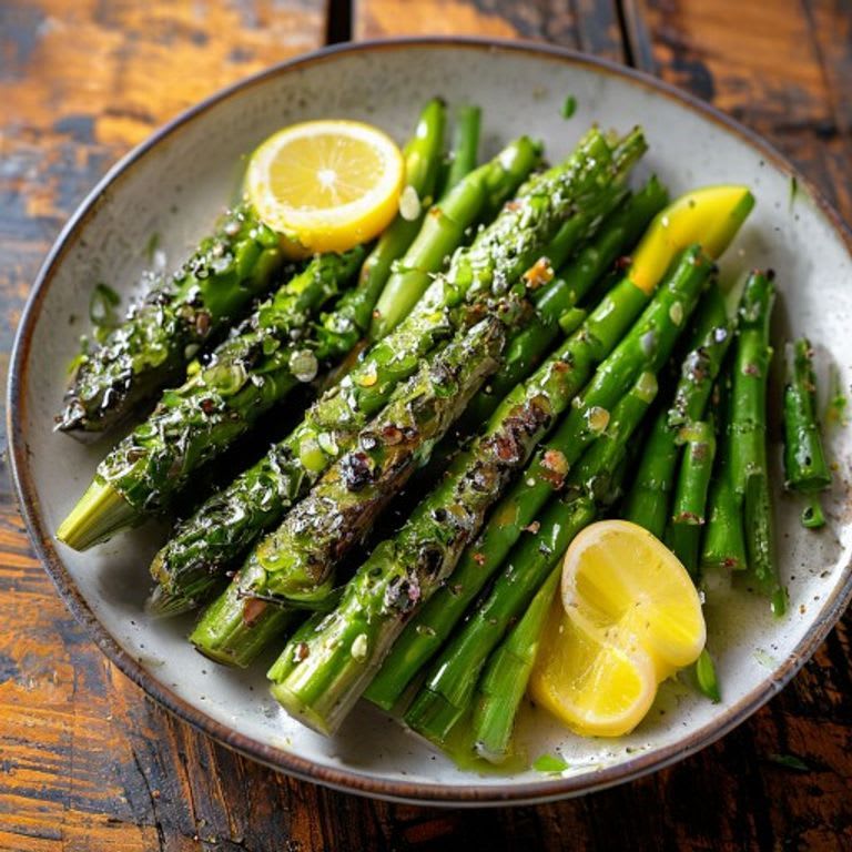 Espárragos a la plancha con gotas de limón
