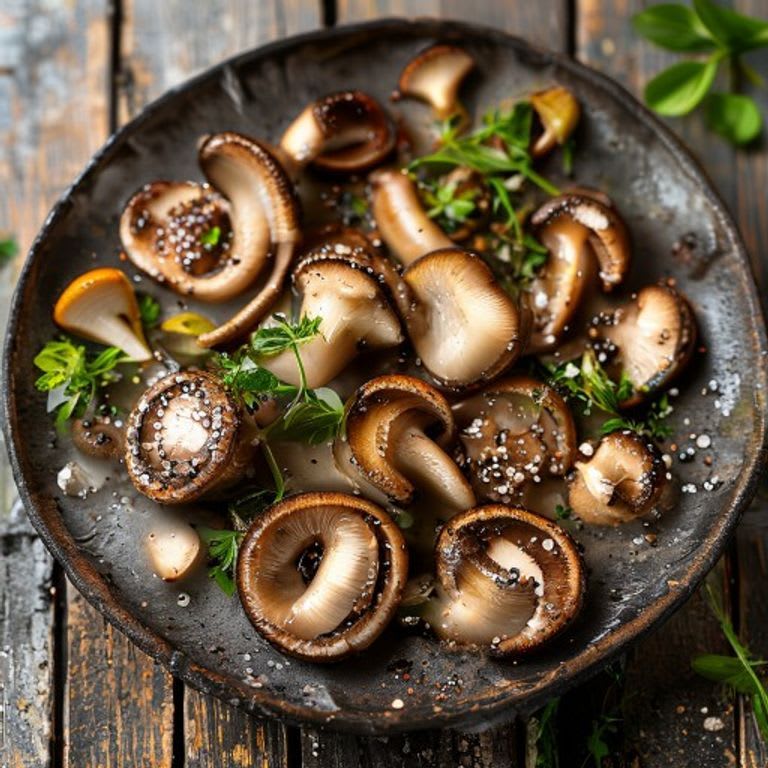 Hongos de monte asados al comal con sal