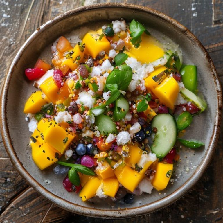 Ceviche de Lentejas con Mango y Pepino
