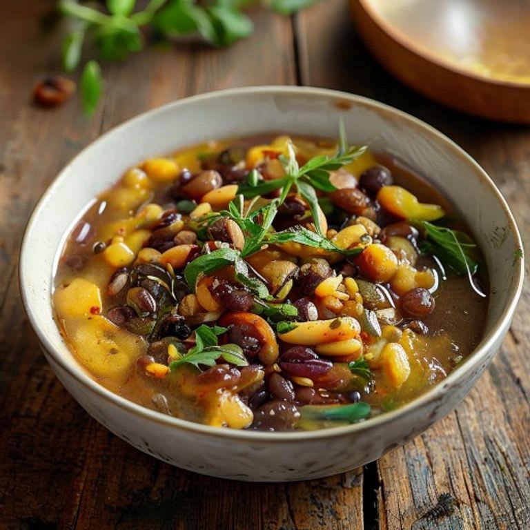Frijoles bayos machacados en su propio caldo