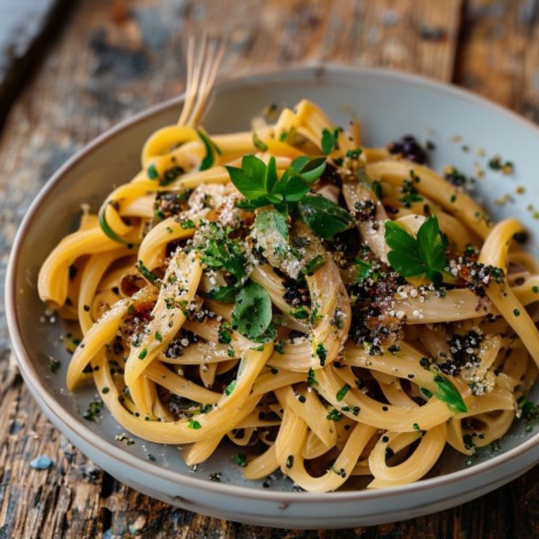 Pasta Integral con Ajo Asado y Perejil Fresco