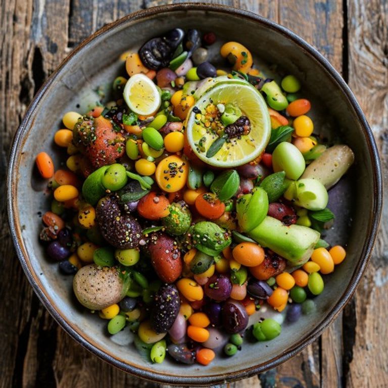 Ensalada de frijol pinto con elote tierno