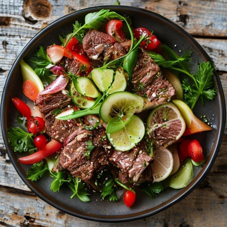 Salpicón de res magra con limón, cilantro y rábano
