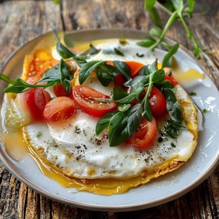 Omelet de claras con espinacas y jitomate