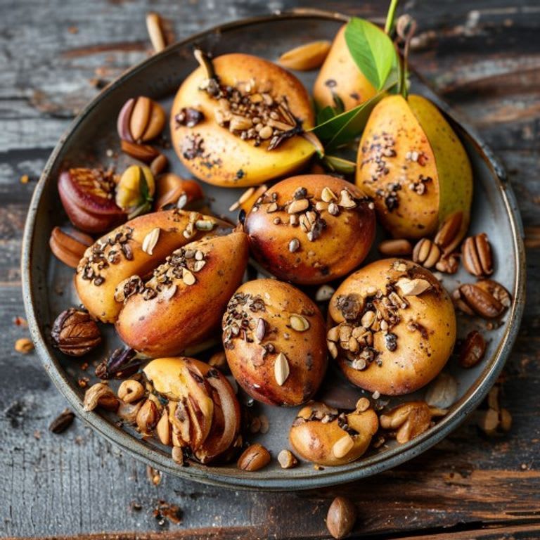 Peras Horneadas con Cacao y Nuez
