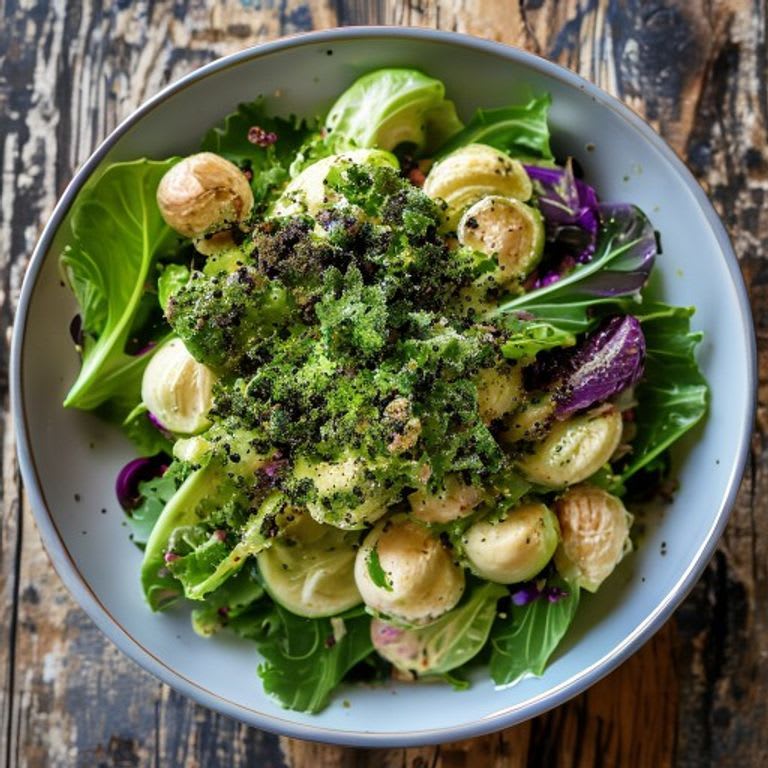 Ensalada de col con aderezo cremoso de aguacate