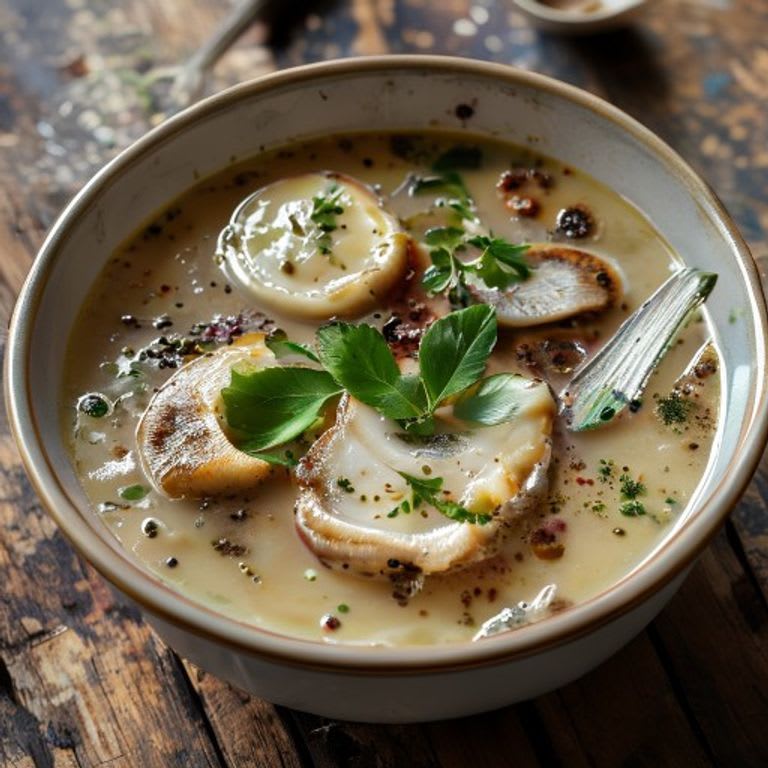 Sopa de setas con chile guajillo