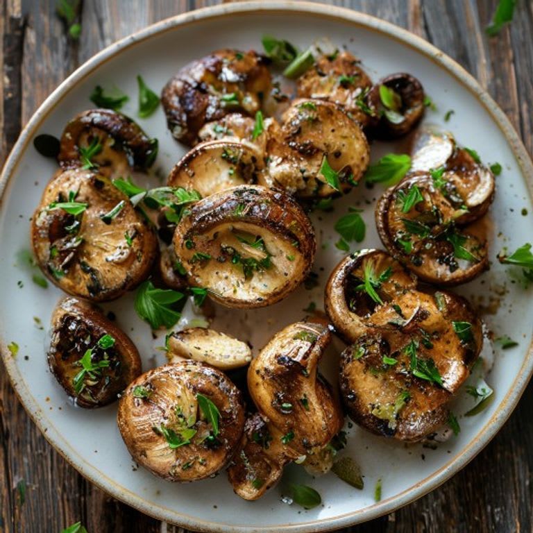 Hongos Portobello Asados con Ajo y Perejil