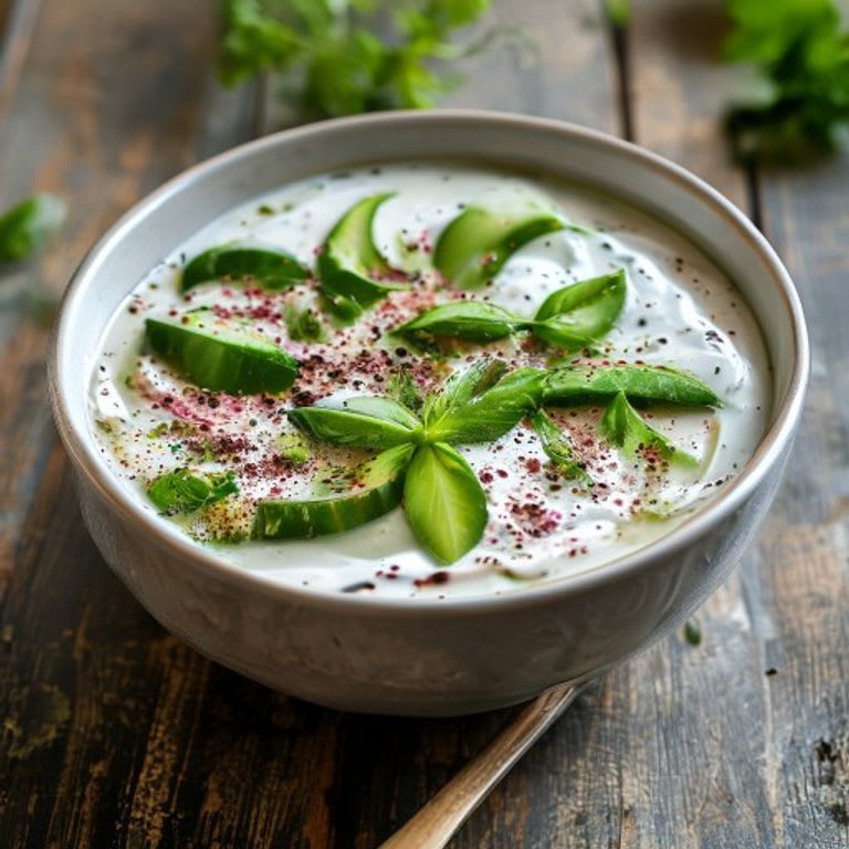 Sopa fría de pepino y yogur griego
