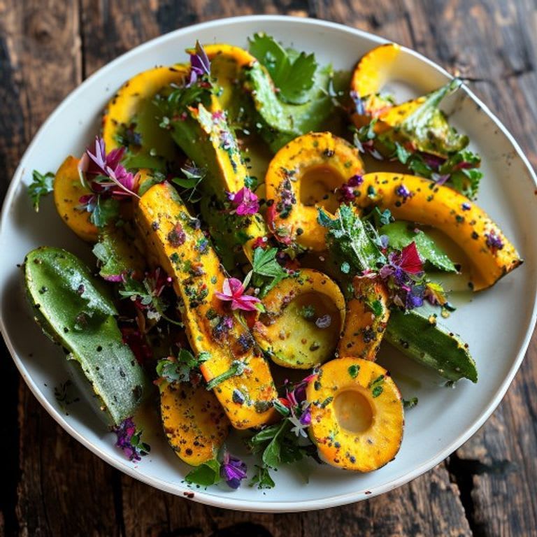 Nopales rellenos de flor de calabaza al comal