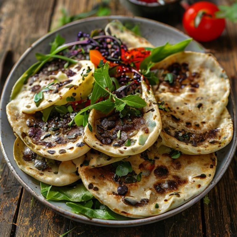Tlacoyos de Frijol con Ensalada de Quelites