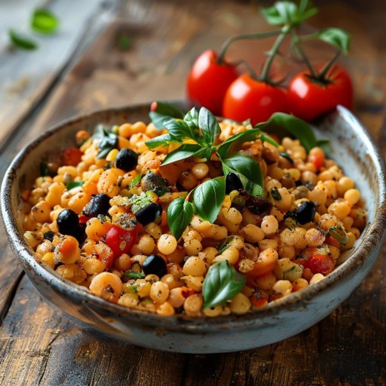 Garbanzos con tomate y albahaca al horno