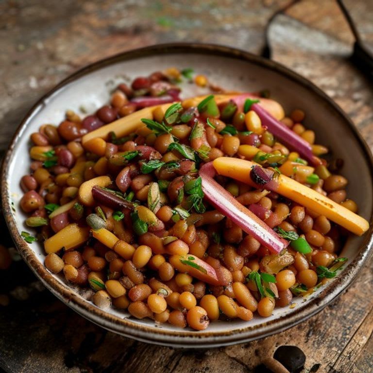 Frijoles Bayos con Rajas de Chile Manzano