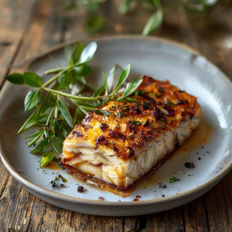 Filete de pescado con costra de amaranto al horno