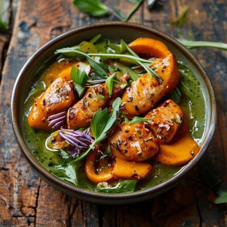 Pollo en pipián verde de pepita de calabaza