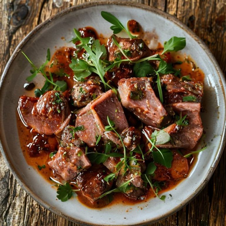 Cerdo en salsa morita con verdolagas
