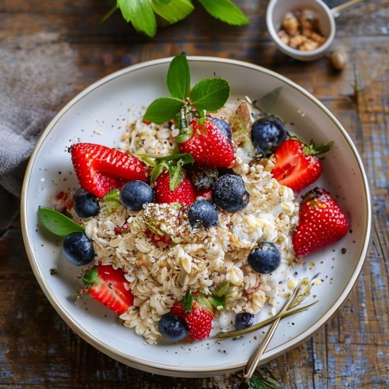 Avena Remojada en Noche con Fresas