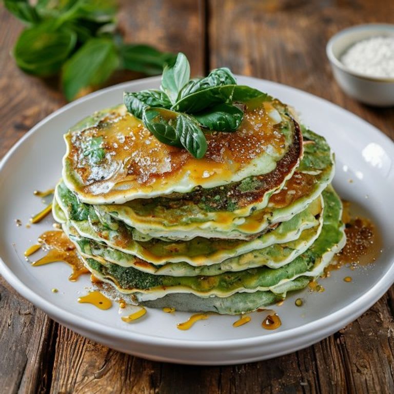 Hot Cakes de Avena y Espinacas con Miel