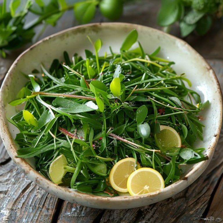 Agua fresca de alfalfa con limón y chía