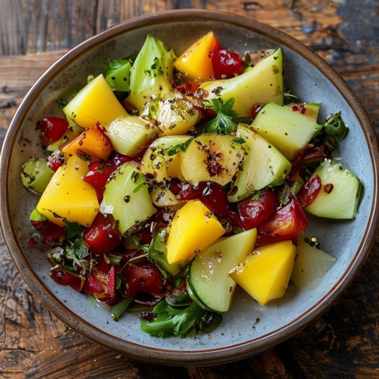 Ensalada de col morada con piña y vinagre de manzana