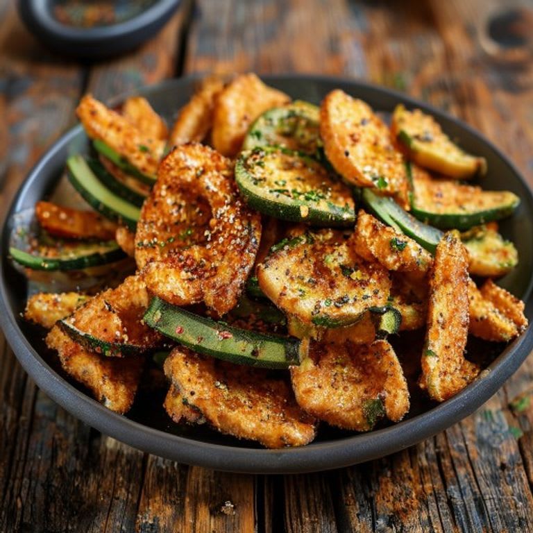 Chips de calabacita en freidora de aire con pimentón