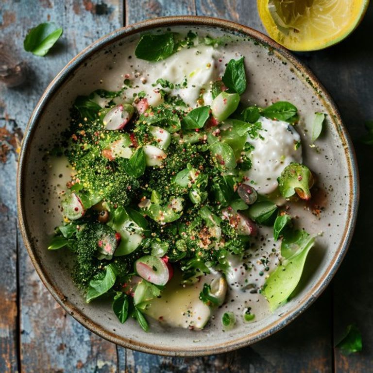 Ensalada 'Green Goddess' de Quelites y Pepitas