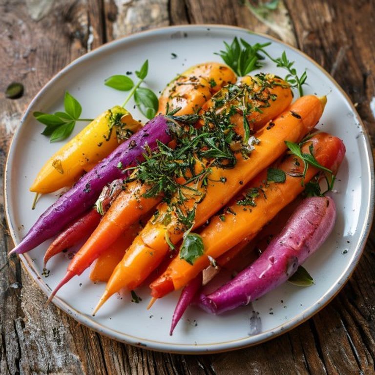 Zanahorias Arcoíris Asadas con Romero Fresco