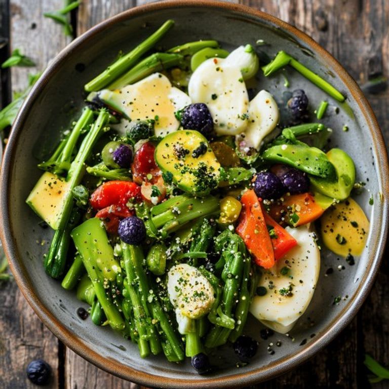 Mix de verduras al vapor con mantequilla de aguacate