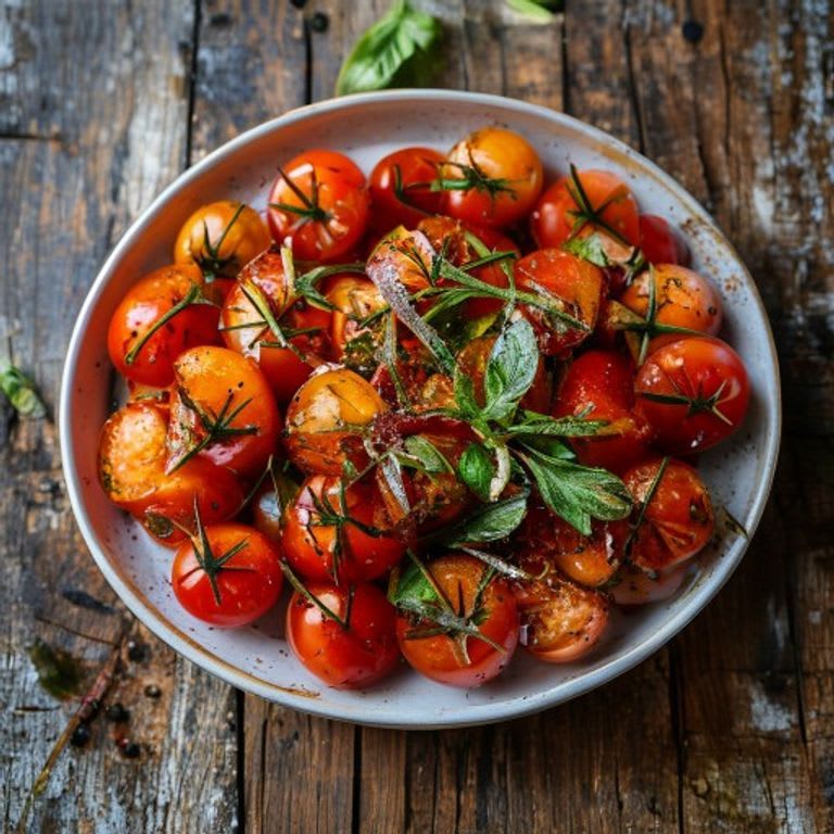 Tomates asados con hierbas de olor y ajo