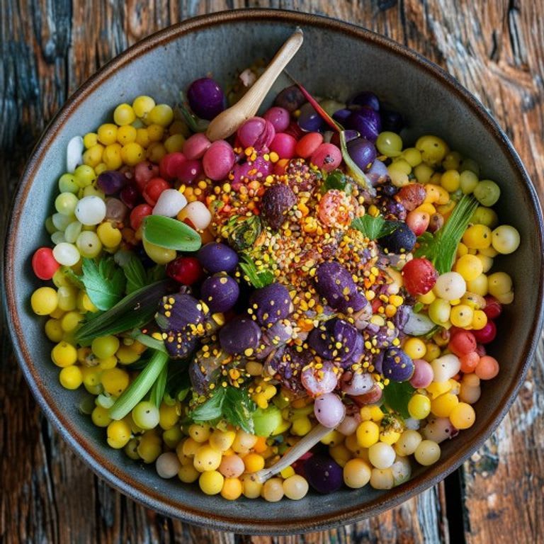 Ensalada de frijol pinto con maíz tierno y rábano