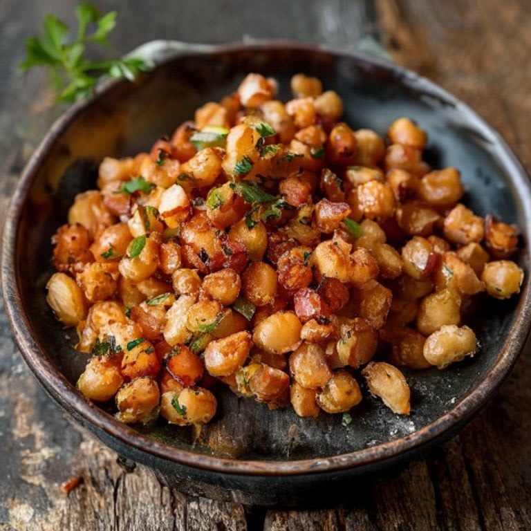Garbanzos crujientes en freidora de aire con especias