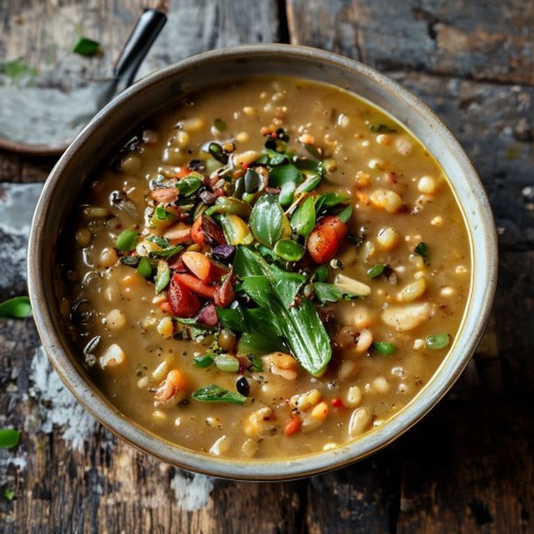 Sopa de Haba Seca con Nopales y Chile Serrano